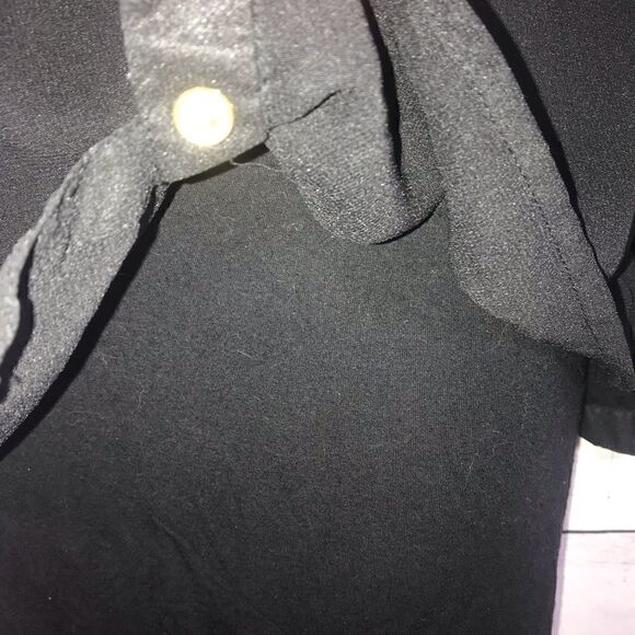 Dizzie Lizzie Black Sheer Cutout Back Top-Med - Picture 7 of 9